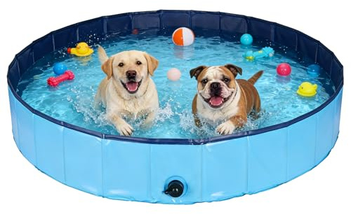 Faltbare Hundepool, nutzbar als Hundeplanschbecken Hundebadewanne Swimmingpool oder Bällebad für Klein Große Hunde, 160x30cm