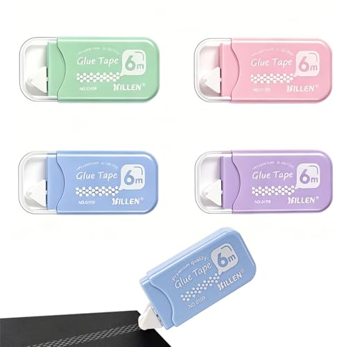 Qcdou Glue Tape Roller,4Pack Craft Double Sided Tape Roller Strong Adhesion