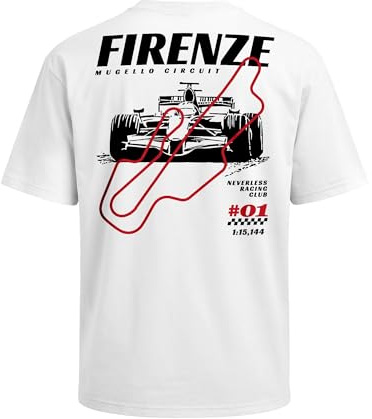 Neverless® Herren T-Shirt - Firenze Mugello - Oversized Relaxed Fit Sommer Fashion Streetstyle