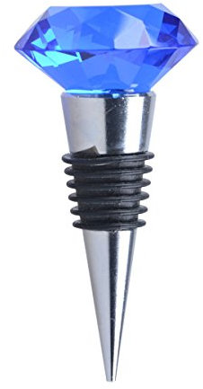 LONGWIN Crystal Glass Wine Bottle Stopper Wedding Favors Blue