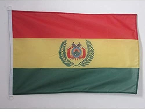 AZ FLAG Bandera Nautica de Bolivia 45x30 cm - Pabellón de Conveniencia Boliviana 30 x 45 Cm, Bandera de Barco con anillas
