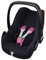 ByBoom - Universal Sommerbezug, Schonbezug aus 100% Baumwolle, für Babyschale, Autositz, z.B. Maxi Cosi CabrioFix, City, Pebble; Designed in Germany, MADE IN EU, Farbe:Schwarz