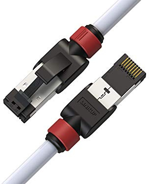 LINKUP - Getestet mit Versiv┃Cat7 Ethernet Patchkabel - 30cm (12er Pack) 10G Doppelt geschirmt RJ45 s/FTP Netzwerk Internet LAN Schalttafel Router Gaming Extreme Höchstgeschwindigkeit┃26AWG Weiß