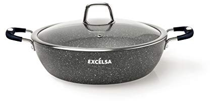 Excelsa Forn-Ok Pfanne 28 cm, geschmiedetes Aluminium mit Antihaftbeschichtung, Grau