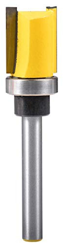 KATUR Top Bearing Flush Trim Pattern Router Bit, Hinge Mortising Router Bit, Template Router Bit Set, 1/4 Inch Shank with Alloy Blade Carbon Steel (1/4 Shank,5/8 Tooth Width,20mm Tooth Depth)