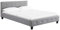 Polsterbett Iowa Bettgestell 140 x 200 cm Doppelbett Designbett inklusive Lattenrost Textilbezug in grau
