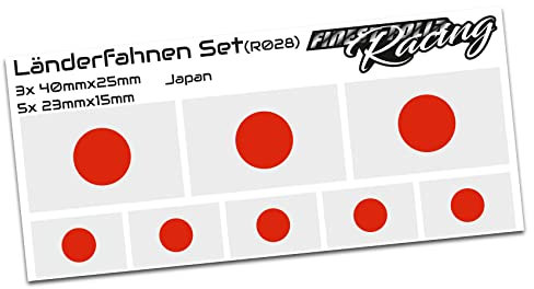 8er Set Länderaufkleber Fahne Länderfahne Flagge Wetterfest RC Car Auto Motorrad Sticker Fahrrad Aufkleber Modellbau R028 (Japan)