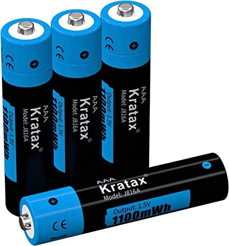 Kratax Batterie Ricaricabili AAA 1100 mWh 1,5 V, Ricarica Rapida 1200 cicli di Ricarica e Scarica (4 Pile)