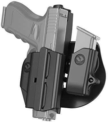 Orpaz T41 Adjustable and Modular Gun Holster Compatible with OWB Gun Holder with Light/Laser/Optics, with 9mm/.40 Mag Pouch for Metal Mags -Unisex - Will Secure Your Handgun with a Tactical Appearance
