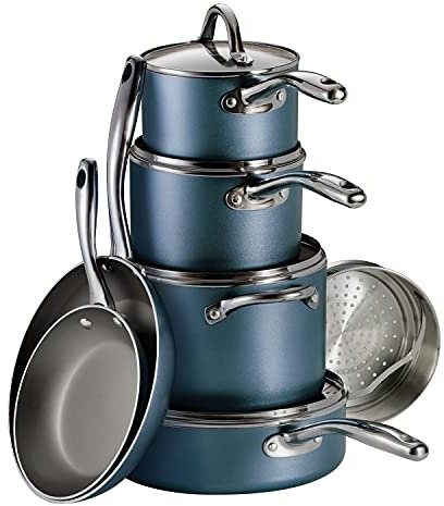Tramontina Juego de utensilios de cocina antiadherentes, 11 piezas, azul, 80143/031DS