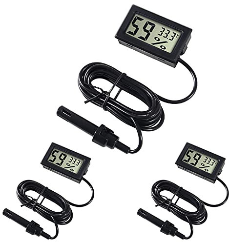 Dealikee 3 Stück Mini LCD Digital Thermometer Hygrometer, Temperaturmesser Feuchtigkeitsmesser Luftfeuchtigkeit Tester.