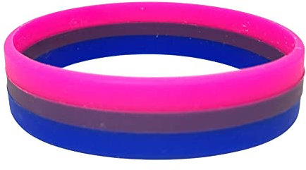 Butler & Grace Bisexuell LGBT Armband Rosa Lila Blau Silikon 202mm (1 Band Only)