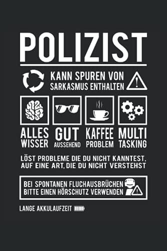 Polizist Beamter Notizbuch (liniert) Besserwisser Lustiges Polizei