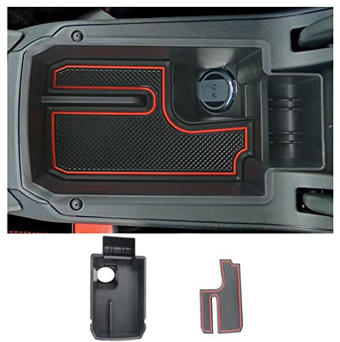 CDEFG Kompatibel mit Seat Leon mk4 KL Cupra Formentor 2020-2023 2024 2025 Mittelkonsole Armlehne Organizer Aufbewahrungsbox Handschuhfach Aufbewahrung Auto Center Console Tray Innenraum Zubehör (Rot)
