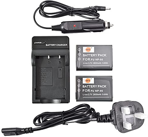 DSTE 2x NP-95 Li-ion Battery + DC29U Charger Compatible with Fujifilm FinePix F30,F31fd,Real 3D W1,X100LE,X100S,X-S1,RICOH DB-90,GXR,GXR Mount A12,GXR P10 Digital Camera