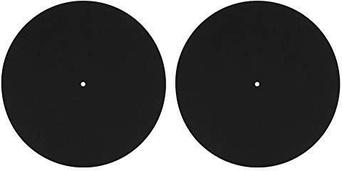 Zunate 12inch Record Protective Mat, 2pcs Anti-Slip Anti-Static Vinyl Record Mat Felt Material, Turntable Home Disc Protective Non-Slip Mat Replacement Accessories