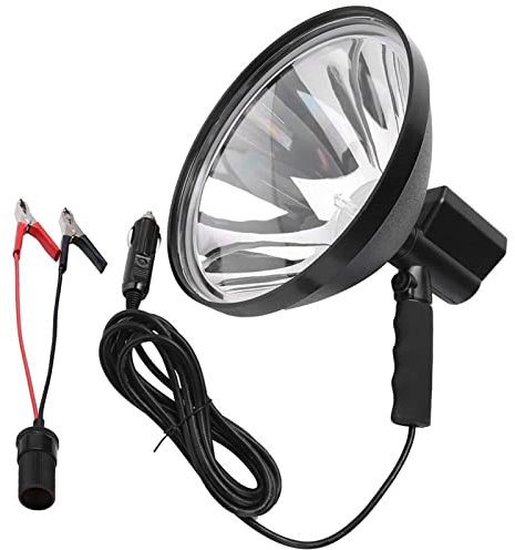 Garosa Foco de Xenón Portátil 100W Antorcha de Mano Luz de Caza Punto de Luz Foco de Trabajo Camping Pesca 9 Pulgadas Negro DC12V Linterna Mano Interiores Exteriores Haz Puntual