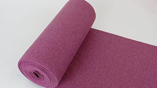 Bündchenstoff, Bezugsstoff, Polsterstoff(Wohnwagen, Kissen, Möbel)-LUC Melange White-35-er Schlauchware-25 cm Schritte-Meterware (Fuchsia-417-LUCMELANGE)
