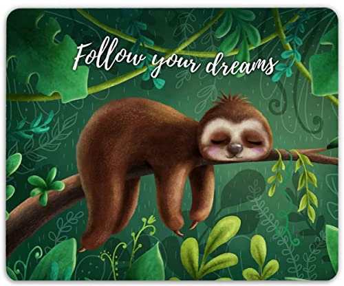 GRAVURZEILE Bedrucktes Mauspad - im Follow Your Dreams Design - Mousepad für Büro & Gaming - rutschfeste Gummi-Unterseite - 23 x 19 cm - strapazierfähig - Geschenk für Arbeit Kinder & Gamer