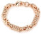 THE BLING KING 11mm 3D Rose Gold Stars and Bars Bracelet, 18K Real Rose Gold Plated Uniquely Patterned Stylish Fashion Jewellery for Women (Length: 8.5-9, Weight: 61 G)