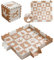 MUSOLEI Puzzlematte Baby Puzzle Matte Kinder Spielmatte Kinderspielteppich Boden mit Zaun Eva Schaumstoff Schadstofffrei XXL Krabbelmatte 36 Stücke rutschfest 142×142×1cm Khaki, Modell 04
