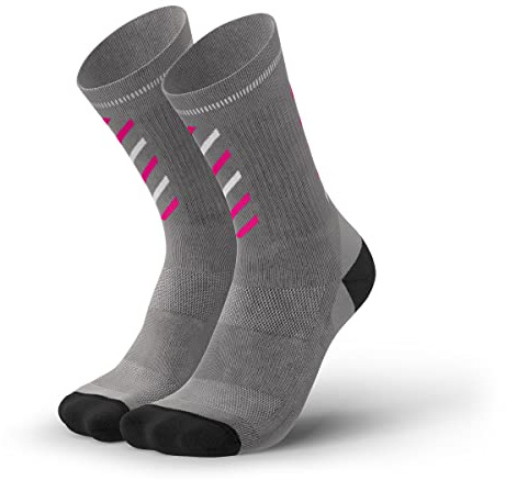 INCYLENCE Rise gepolsterte Merinosocken lang, Winter Socks, atmungsaktive Sportsocken mit Anti-Blasen Schutz (DE/NL/SE/PL, Numerisch, 35, 38, Regular, Regular, Grey Pink)