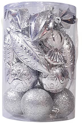 Wzxhew Set di 21 ornamenti per albero di Natale dorati infrangibili, decorazioni natalizie decorative da appendere, colibrì in vetro colorato per nonna (argento, taglia unica)