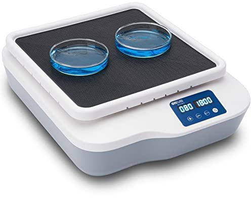 ONiLAB Digitaler Orbitalschüttler, 40-200 U/min, 2 kg Kapazität, LED | Dauerbetrieb oder Timer-Modus, Anzeige von Geschwindigkeit und Zeit, ideal für Labore und Klassenzimmer