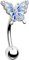 OUFER 16G Rook Piercing Schmuck Daith Helix Ohrringe Blau Schmetterling Gebogene Barbell Augenbrauen Ring Chirurgenstahl Knorpel Conch Tragus Vertikale Labret Lippe Bottom Bars Frauen Männer Geschenk