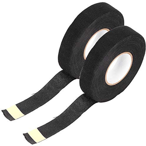 Shipenophy 8x8x4 Black velvet tape self adhesive 15mx19mm Cloth Adhesive Black Tape Insulation Wiring Harness for Car Tool