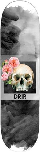 DRIP Skateboards | Rose Skull Skateboard Deck 7.50 | Inkl. Griptape & Sticker | Hochwertiges 7-Ply Canadian Maple Deck 7,5