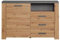 trendteam smart living - Follow - Sideboard - Eiche/Anthrazit - Kommode mit praktischen Vollauszug-Schubladen - (BxHxT) 127 x 83 x 40 cm - Mehrzweckschrank mit edler grauer Rückwand