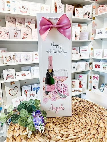 Personalised Birthday Gift Bag For Champagne Wine Bottle Presents