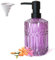 LaMarriti Purple Soap Dispenser with Rust Proof Pump, Refillable Glass Hand Lotion Dispenser for Bathroom Countertop and Kitchen (Purple)