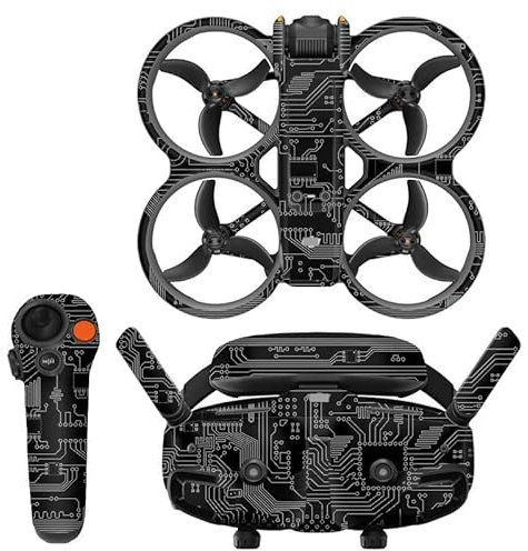 BeisDirect Coole Aufkleber für DJI Avata 2, PVC Skin Dekorative Aufkleber Set für DJI Avata 2 Drohne + RC Motion 3 + Brille 3 Brille Aufkleber Decal Set Protector Skin Sticker Zubehör (8)