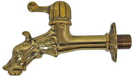 Wasserhahn Vintage-Stil Drachenkopf Messing für Garten Brunnen Gewinde 1/2 Zoll
