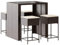 vidaXL Gartenbar Set 5-TLG., Gartenmöbel mit Kissen, Bartisch Stehtisch Barhocker Barstuhl, Theke Bar Tresen Gartentheke Sitzgruppe, Braun Poly Rattan
