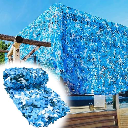 tarnnetz blau 1.5x4m(4.9x13ft),Marine-Tarnnetz,Sonnenschutz Camouflage Netz,Für Militärische Dekoration,Jagd,Camping,Terrassen, Garten,mehrere Größen,kann individuell angepasst Werden