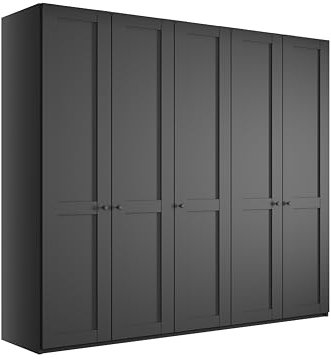 WIEMANN Drehtürenschrank Landhausstil Kleiderschrank 250cm breit, Graphit Dekor, Höhe 216cm, Marlow