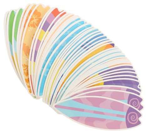 HONMEET 60er Satz Surfbrett-Ausschnitt-Sticker Tropisches Hawaii-Surfbrett Bunte Surfbrett-pinnwand-Dekorationen