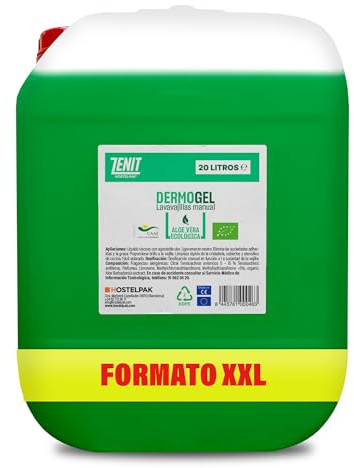 Hostelpak | 20 l | Lessive lave-vaisselle manuelle DermoGel Aloe Vera écologique | lave-vaisselle à main | détergent liquide