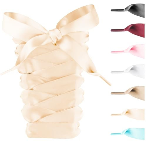 UamGlsob Cordones de satén cintas para zapatos Adidas Campus 00s, 3/4 pulgadas (20mm) de ancho, satinadas, planas, sedosas, para mujeres y niñas (Nude,45/115cm)