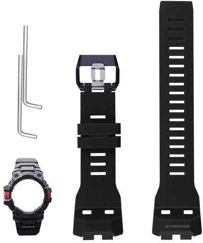 XIW Ersatz-Uhrenarmband für Casio GBD-100, GBD-100SM, GBD100, Harz, für Herren, Armband (schwarzes Band)