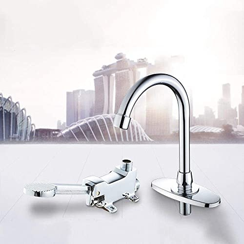 Alle Kupfer Mischbatterie Labor Waschbecken Fußpedal Wasserhahn Modernes Badezimmer Waschbecken Mischbatterie Wasserhähne Home Single/Kaltwasser