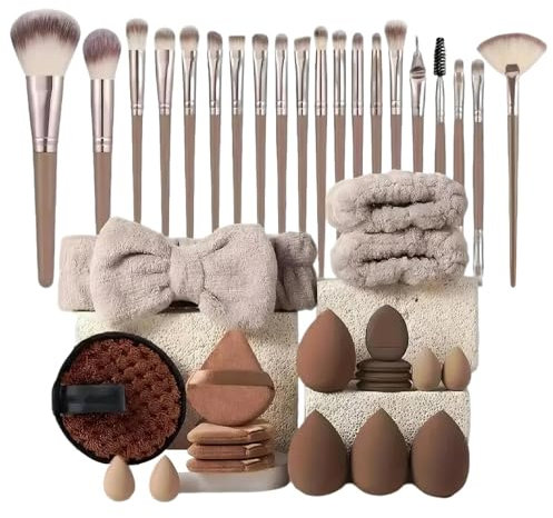 Lot de 40 pinceaux de maquillage professionnels - Applicateurs de maquillage - Kit de pinceaux de maquillage portables - Accessoires de maquillage pour débutants et professionnels
