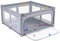 DREAMADE Laufstall Baby Faltbar, 150 x 150 x 76,5 cm Laufgitter mit 50 Ozeanbällen, 4 Haltegriffen & Tragetasche, Playpen für Baby 0-3 Jahre (Grau)