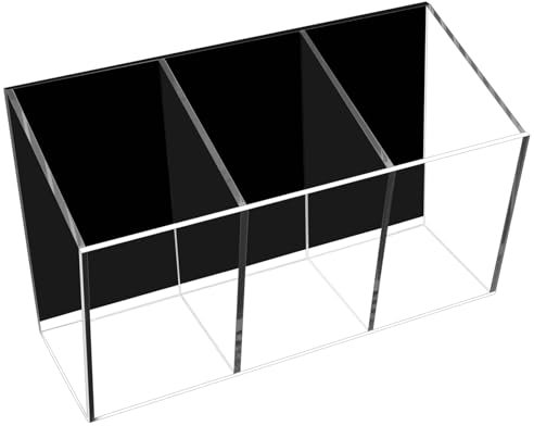 VACONICO Magnetic Pen Holder, Acrylic Dry Erase Marker Holder, Large Capacity Pencil Holder for Whiteboards, Fridge, Lockers Office School Supplies (Clear & 3 Compartments)