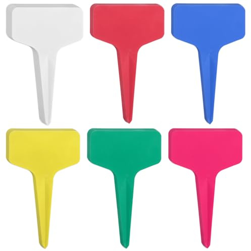 lyualma 225 Stück Plastik Pflanzenschilder für Draussen Pflanzen Beet Schilder Beschriftung Bunt Pflanzenschilder Pflanzenstecker zum Beschriften-6 X 10 cm