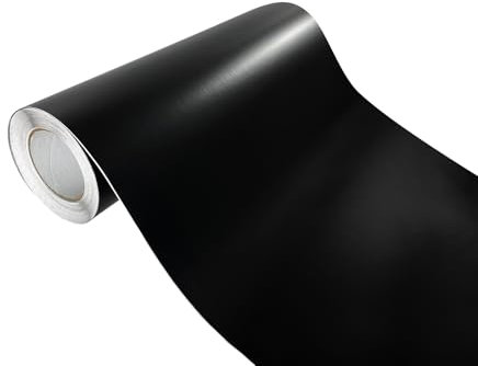 DecoMeister Autofolie matt 50x300 cm | Klebefolie Auto mit Luftkanal-Kleber und UV-Schutz | Selbstklebend Folie für Innen und Außen | Auto Folierung für Tuning | Carwrappingfolie | Schwarz Matt
