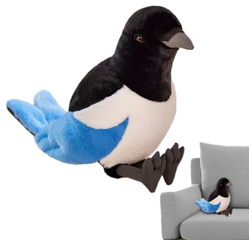 Soft Magpie Plush Toy - Realistischer Vogelplüsch, süßes Elsterspielzeug | Stoffed -Naturtier für Kinder, Wildtierplüschvogel für Geschenke, pädagogischer Plüschvogel für Kleinkinder, Sammlerplüsch fü